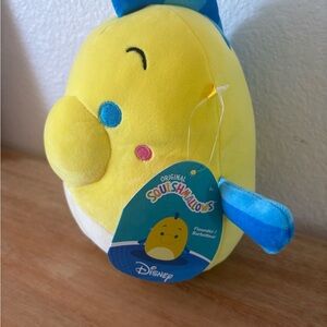 Disney Squishmallows Flounder Plush - Yellow and Blue